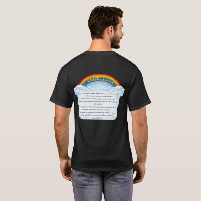 Regnbågspakt över moln t shirt (Hel baksida)