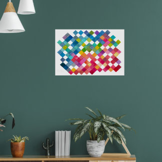 Regnbågsplattsteckningar Vattenfärg Konsttryck Poster
