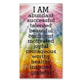 Regnbågspositiva bekräftelser  magnetiska visitkort