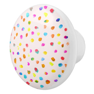 Regnbågspunkter på vita barn, färgkonst design knopp