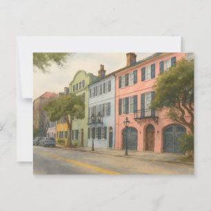 Regnbågsrad för Charleston Watercolor Vykort