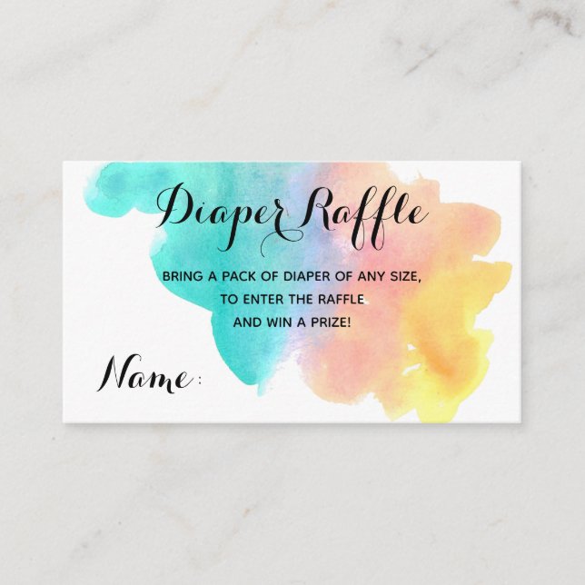 Regnbågsraffel för vattenfärg stänk baby tilläggskort (Framsida)