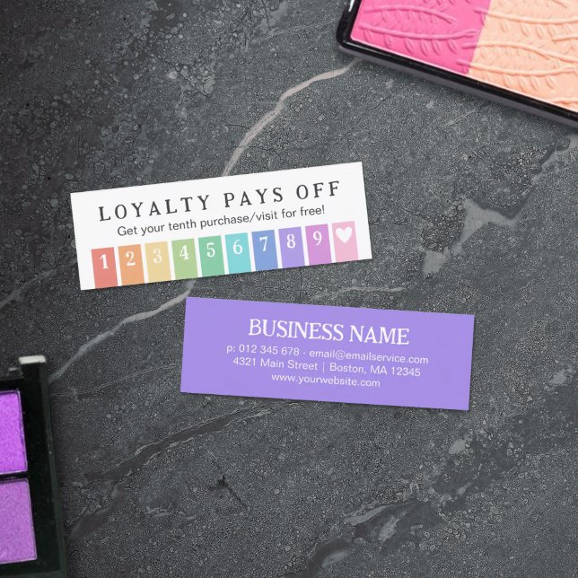 Regnbågsränder Hjärtat 10 Loajalitet Betalar Sig P Lojalitetskort (Skapare uppladdad)