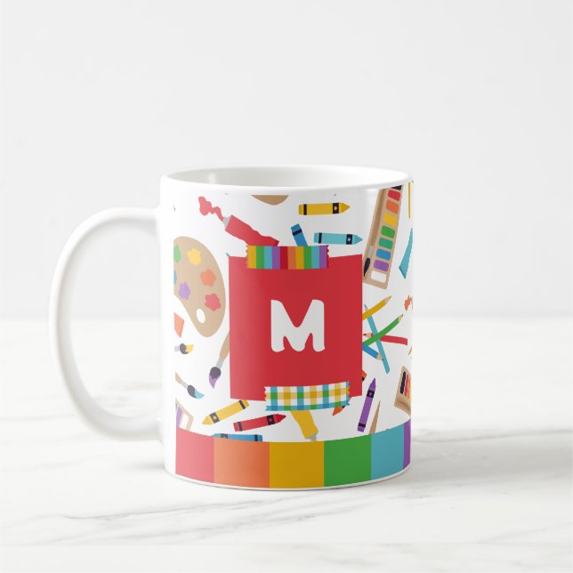 Regnbågsränder Konst Mönster Lärare Tacksamhet Kaffemugg (Vänster)