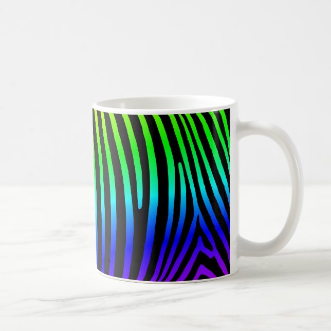 Regnbågsränder på zebra kaffemugg (Höger)