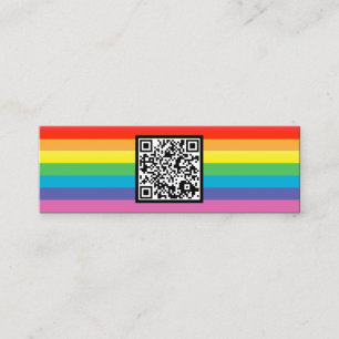 regnbågsränder QR-kod Mini Visitkort