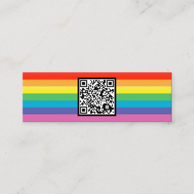 regnbågsränder QR-kod Mini Visitkort (Framsida)