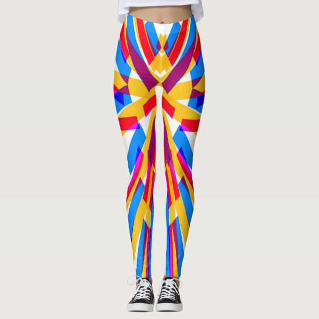Regnbågsränder "Ratti_Creative_Arts" Leggings (Framsida)