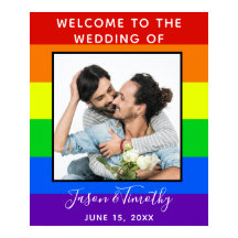 Regnbågsrandig Foto HBTQ Välkommen till vår bröllo