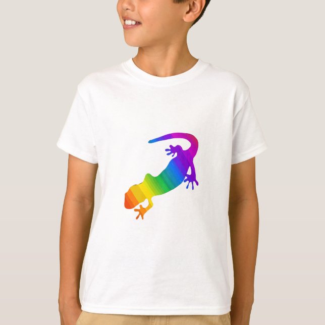Regnbågsrandig salamander t shirt (Framsida)