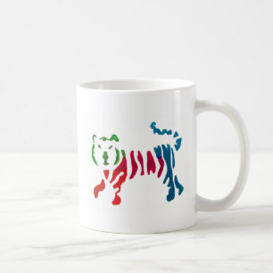 Regnbågsrandig tigerkonst kaffemugg