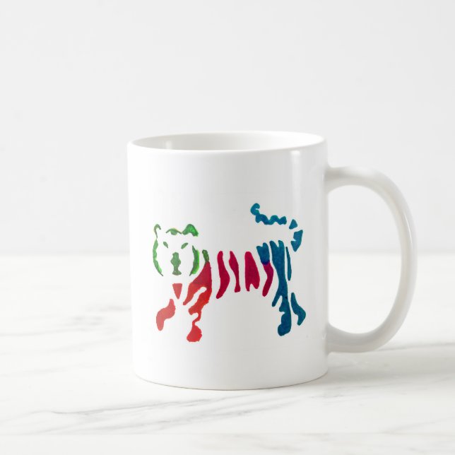 Regnbågsrandig tigerkonst kaffemugg (Höger)