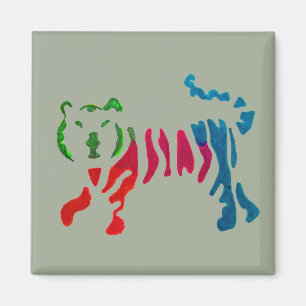 Regnbågsrandig tigerkonst magnet