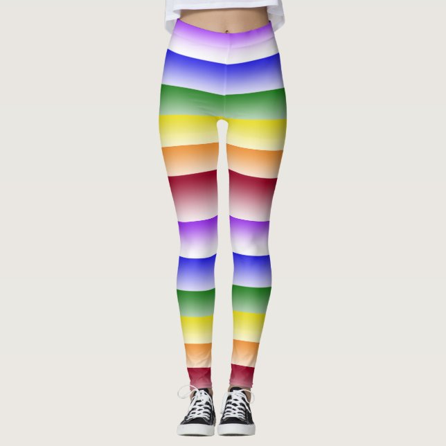 Regnbågsrandiga Leggings (Framsida)