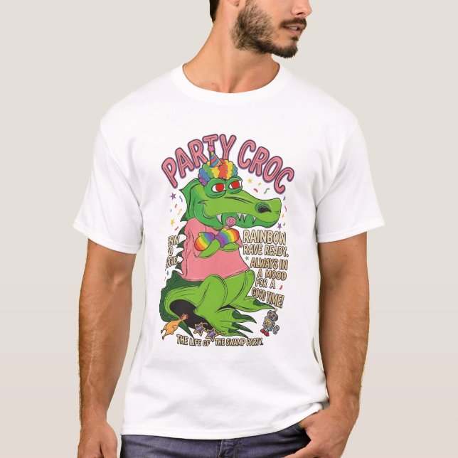Regnbågsrave Sumpfest T Shirt (Framsida)