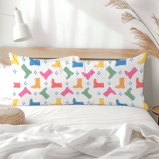 Regnbågsregnstövlar Regnig Dag Parad Samling Kroppskudde (Skapare uppladdad)