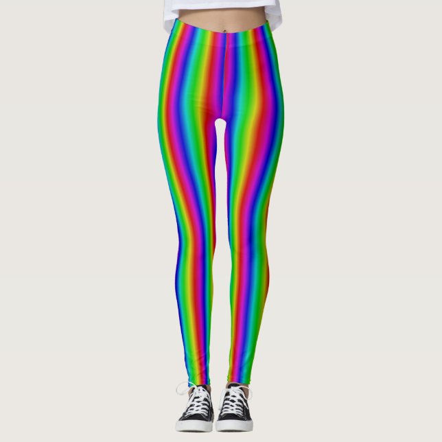 Regnbågsremsor - Mönster Leggings (Framsida)
