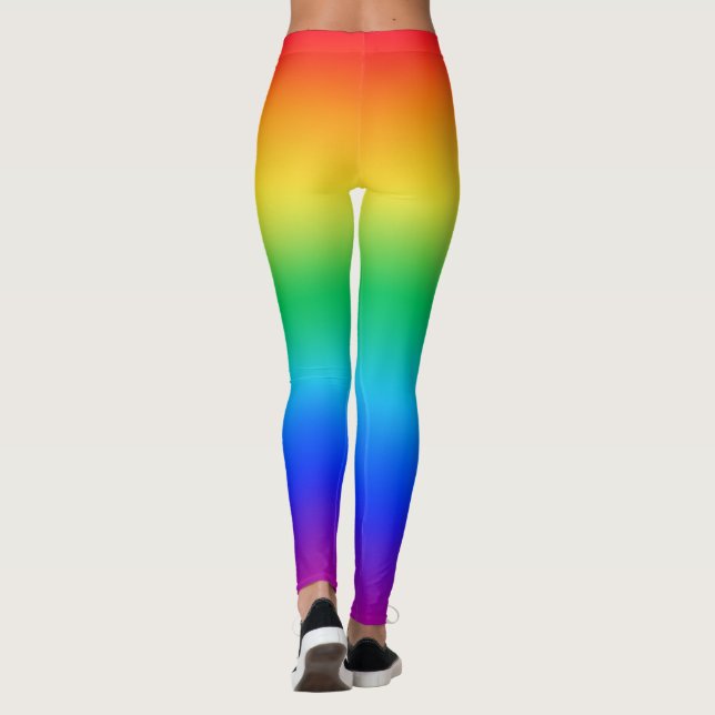 Regnbågsröd överdel, lila grund leggings (Baksida)