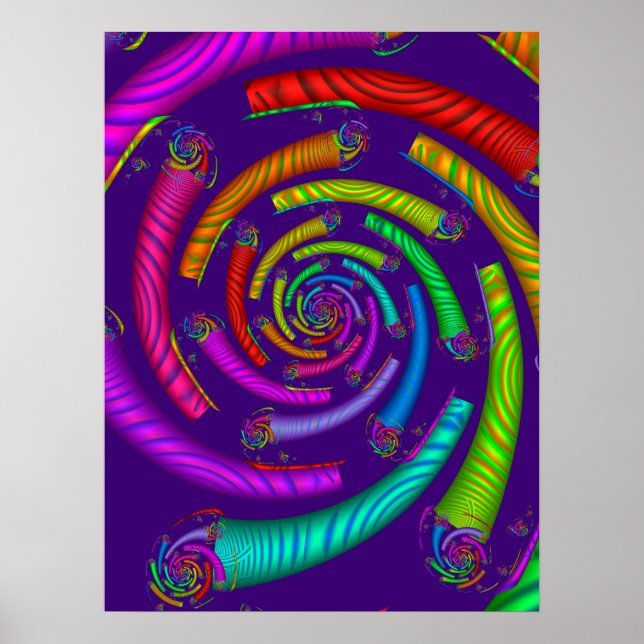 Regnbågsrör Spiral Poster (Framsidan)