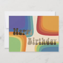 Regnbågsruta 70-talskort inbjudningar