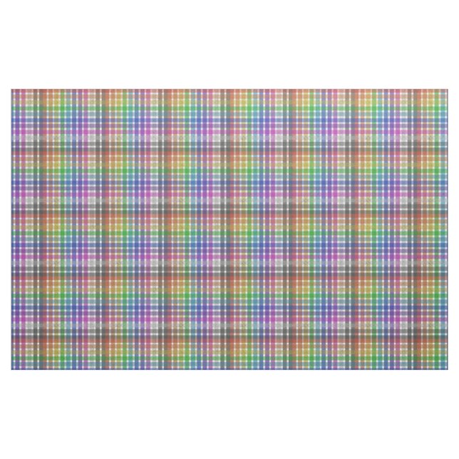 Regnbågsrutig - Kammad bomullstyg Tyg (Fat Quarter)