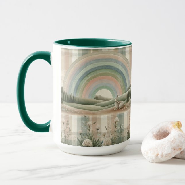 Regnbågsrutig Mugg (Med munk)