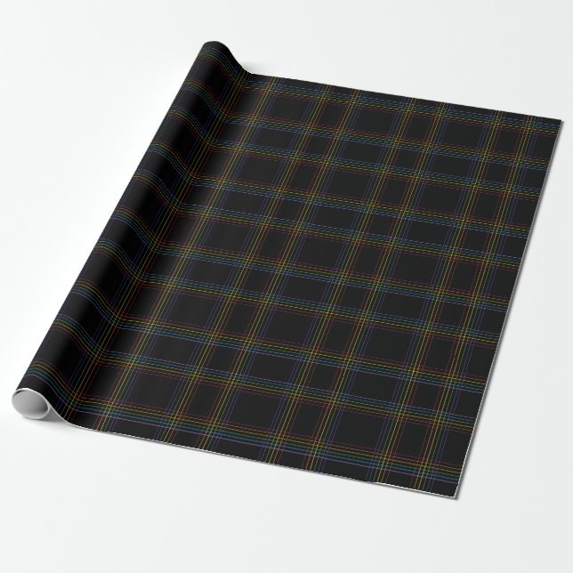 Regnbågsrutig Presentpapper (Utrullad)