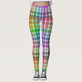 Regnbågsrutiga - Kvinnliga Leggings