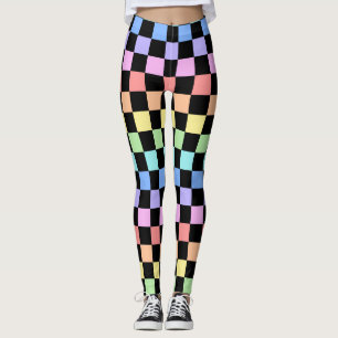 Regnbågsrutigt Mönster Leggings