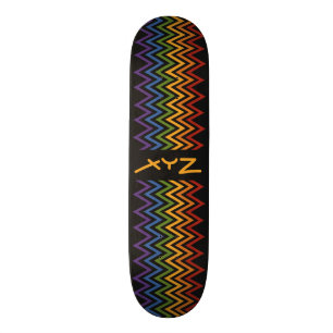 Regnbågsskateboard Chevron Mönster anpassningsba Skateboard Bräda 20 Cm