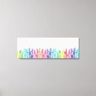 Regnbågsskedtyg Modern Transparent Minimalistisk Canvastryck