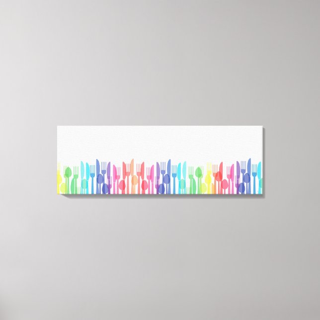 Regnbågsskedtyg Modern Transparent Minimalistisk  Canvastryck (Framsida)