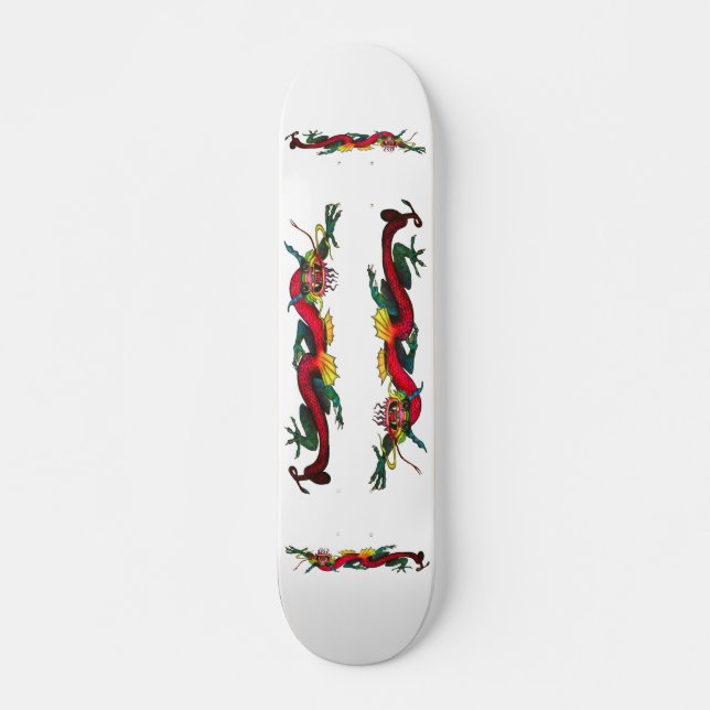 Regnbågsskimrande drakeskateboard old school skateboard bräda 18 cm (Framsida)