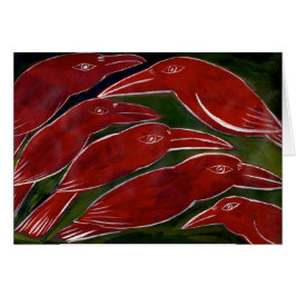 Regnbågsskimrande kråkor hälsningskort