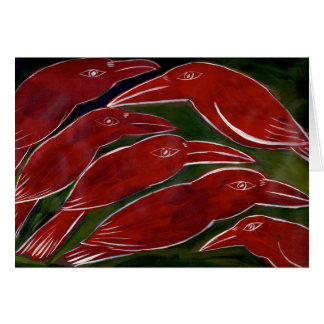 Regnbågsskimrande kråkor hälsningskort