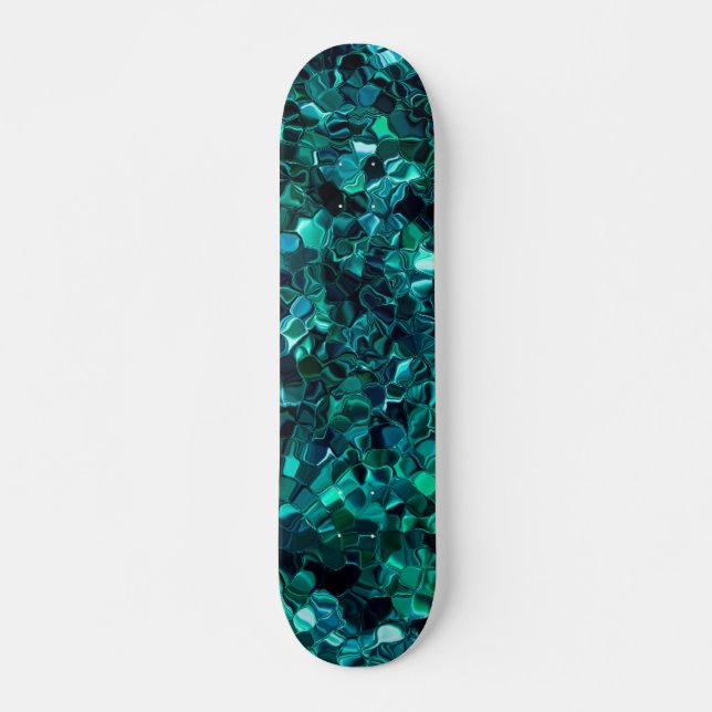 Regnbågsskimrande Old School Skateboard Bräda 21,6 Cm (Framsida)