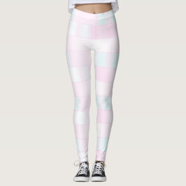Regnbågsskimrande rosarandmönster leggings