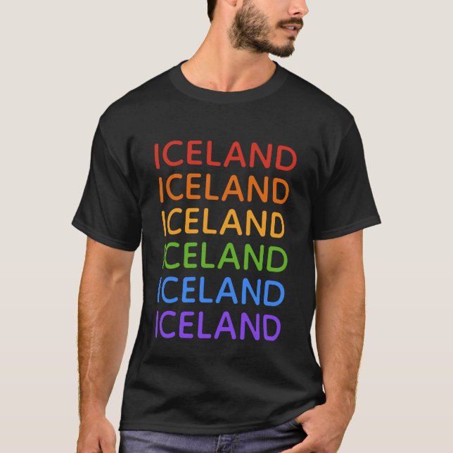 Regnbågsskjortor och Island Tee Shirt (Framsida)