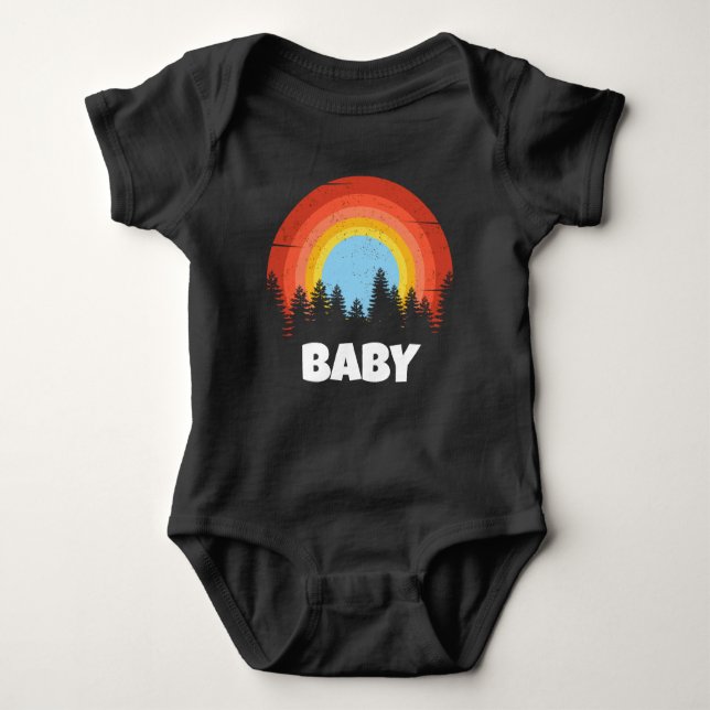 regnbågsskog, solnedgång i anpassadet baby t shirt (Framsida)