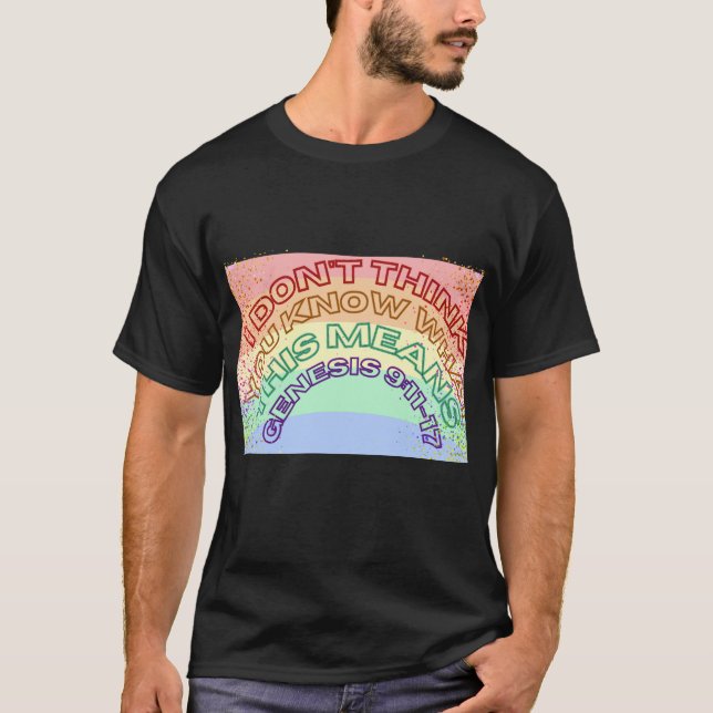 regnbågsskript t shirt (Framsida)