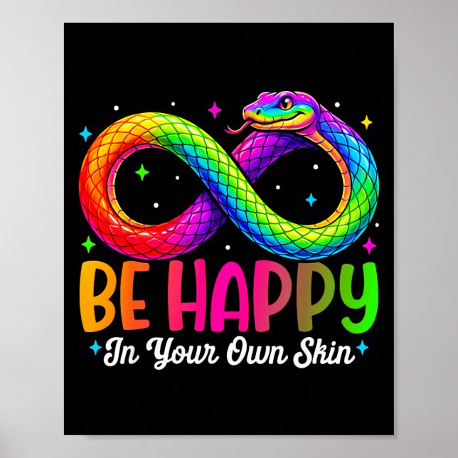 Regnbågssnok vara glad autism medvetenhet design  poster (Framsidan)