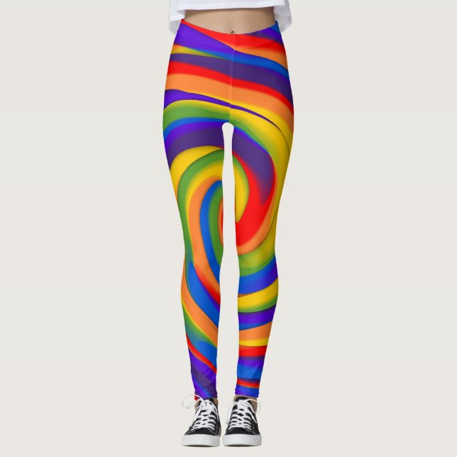 regnbågssnurr leggings (Framsida)