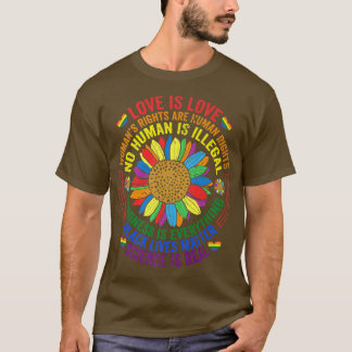 Regnbågssolros Kärlek är Kärlek HBT-vetenskapen T Shirt