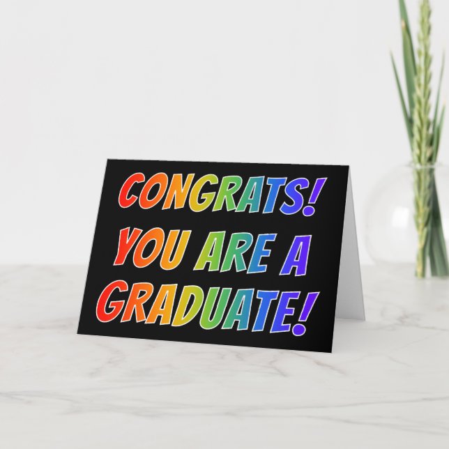 Regnbågsspektrum "GRATULERART! NI ÄR STUDENT!" Kort (Framsida)