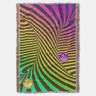 Regnbågsspiral Optisk Illusion med Kulor Filt