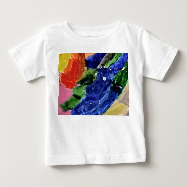 Regnbågssprut Barn Abstrakt Konst T-Shirt (Framsida)