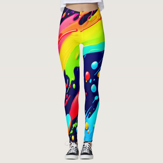 Regnbågssprutkonst Leggings (Framsida)
