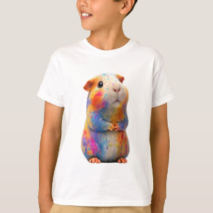 Regnbågsstänk Målad Hamster Barn T Shirt