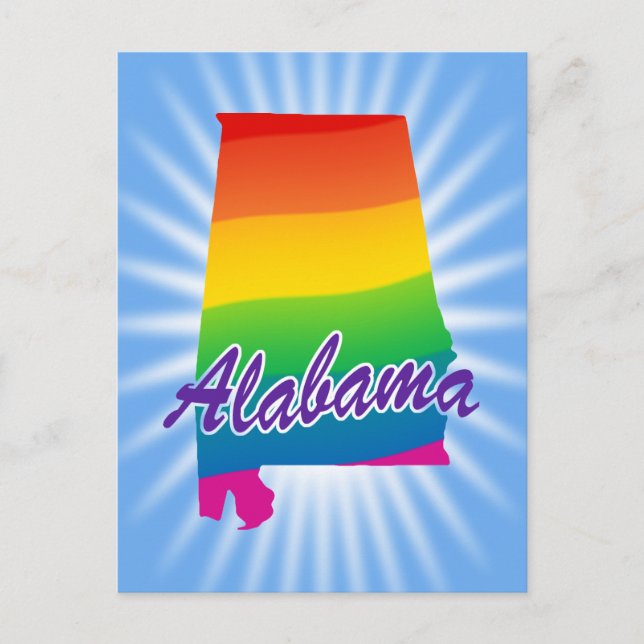 Regnbågsstaten Alabama Vykort (Framsida)