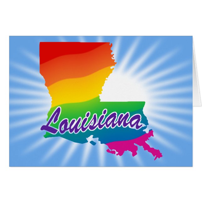 Regnbågsstaten Louisiana Hälsningskort (Framsidan Horizontal)